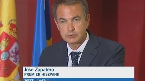 Premier Hiszapnii Jose Luis Zapatero ogłasza żałobę narodową