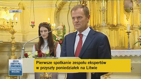 Premier na spotkaniu z Polakami w wileńskim kościele pw. św. Teresy (TVN24)