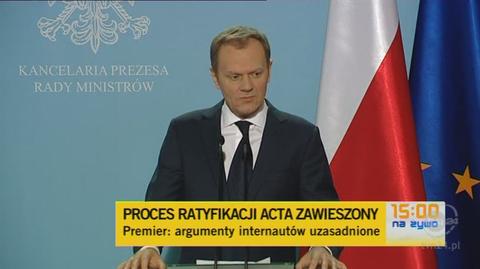 Premier: Polskie prawo jest ostrzejsze niż ACTA (TVN24)