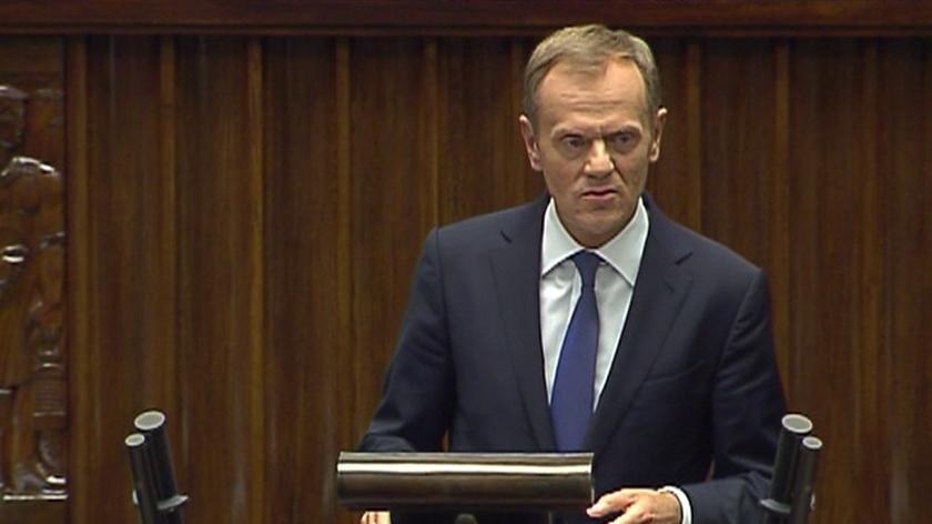 Premier Donald Tusk wystąpił w środę w Sejmie