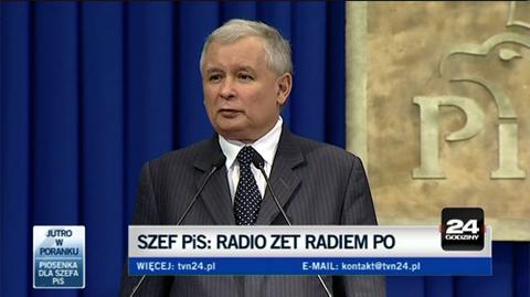 Prezes PiS Jarosław Kaczyński sugeruje stronniczość Radiu Zet