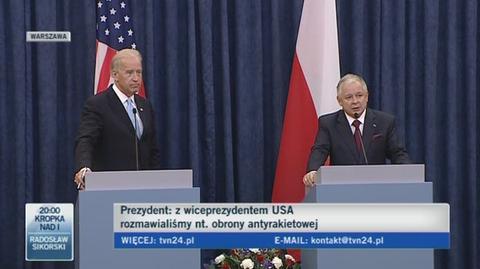 Prezydent Lech Kaczyński o rozmowach z Joe Bidenem