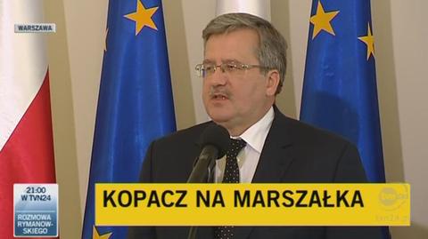 Prezydent o Ewie Kopacz w roli marszałka/TVN24