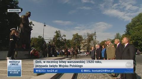 Prezydent podczas obchodów Święta Wojska Polskiego (TVN24)