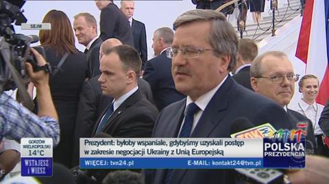 Prezydent tuż po wejściu do Sejmu/TVN24