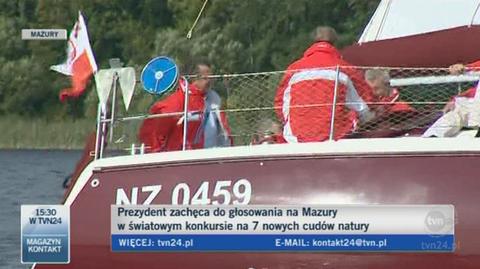 Prezydent żegluje po Jezioraku (TVN24)