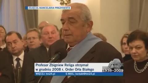 Prof. Religa w połowie grudnia odebrał Order Orła Białego z rąk prezydenta Lecha Kaczyńskiego / Kancelaria Prezydenta