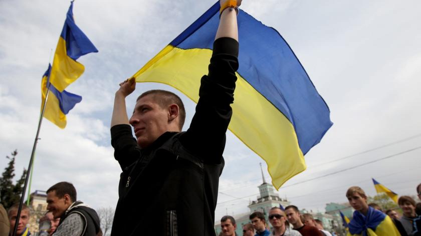 "Putin wynocha!" Dwa tysiące Ukraińców demonstrowało na ulicach miasta Krzywy Róg