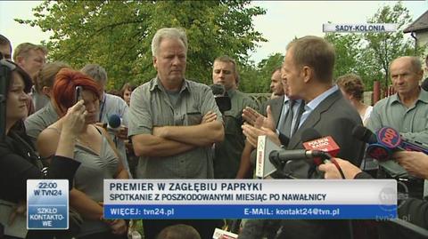 Relacja ze spotkania premiera z poszkodowanymi rolnikami (TVN24)
