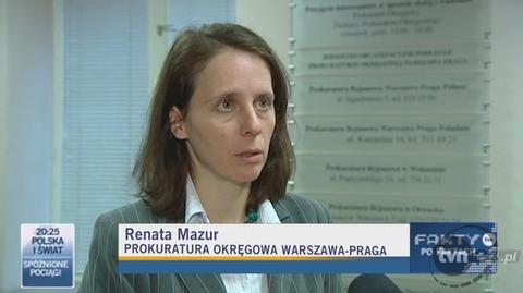 Renata Mazur z prokuratury okręgowej w Warszawie twierdzi, że nie ma dowodów na potwierdzenie winy snajpera w innych przypadkach