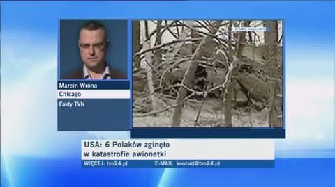 Reporter Marcin Wrona relacjonuje z Chicago (TVN24)