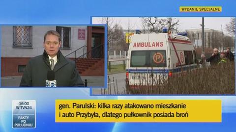Reporter TVN24 o atakach na płk. Przybyle (TVN24)