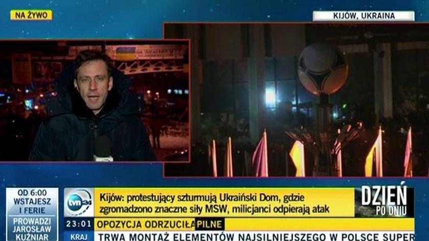 Reporter TVN24 o sytuacji pod Ukraińskim Domem