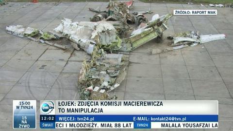 Reporter TVN24 o zdjęciu TU-154M w raporcie MAK