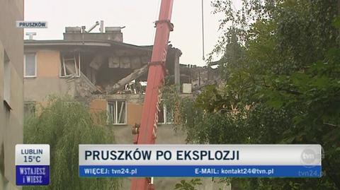 Reporterka TVN24 o sytuacji po wybuchu w Pruszkowie (TVN24)