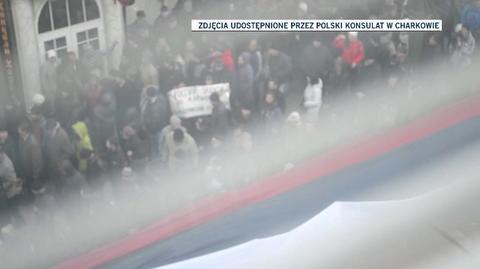 "Rosja, Rosja" przed polskim konsulatem w Charkowie 