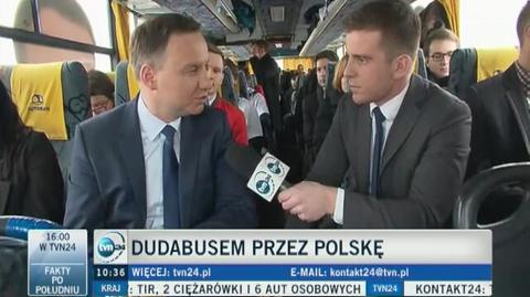 Rozmowa reportera TVN24 z Andrzejem Dudą