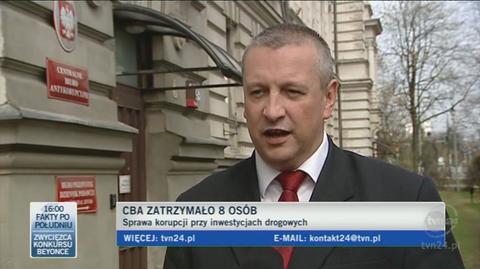 Rzecznik CBA o zatrzymaniach (TVN24)