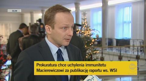 Rzecznik klubu PO o Macierewiczu (TVN24)