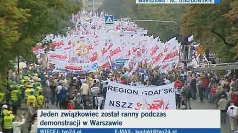 Rzecznik stołecznej policji Marcin Szyndler: jeden z manifestantów został ranny