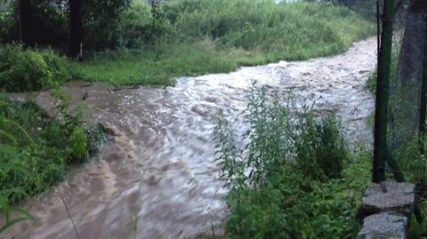 Rzeka Kaczawa po ulewie 