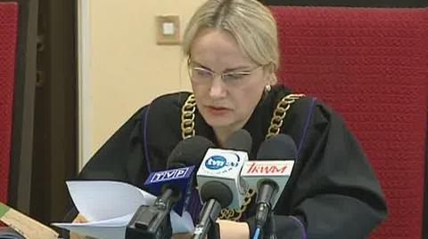 Sędzia Danuta Kowalik ogłasza wyrok w sprawie Lepper vs. Olejniczak