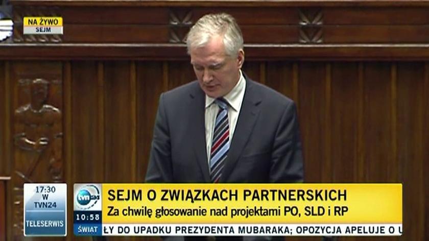 Sejm nie zgodził się na związki partnerskie. Premier odciął się od Gowina 