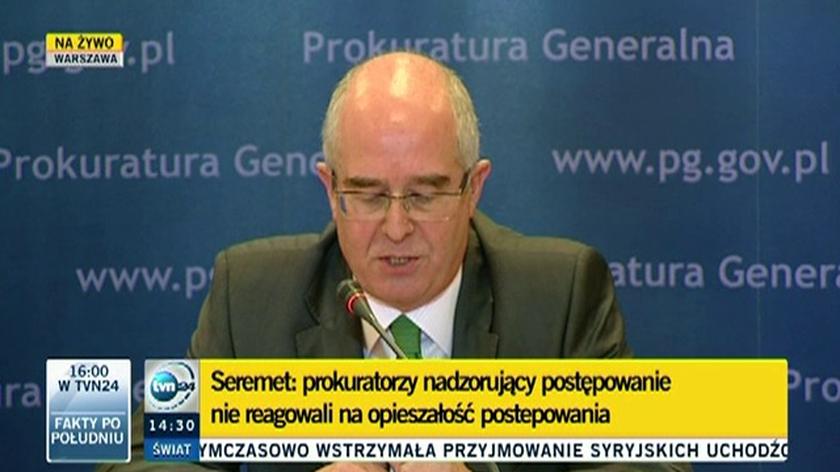 Seremet chce odwołania prokuratora rejonowego z Gdańska