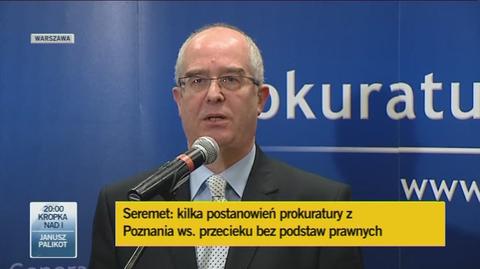 Seremet: Nie byłem informowany o śledztwach, o których mówił prok. Przybył