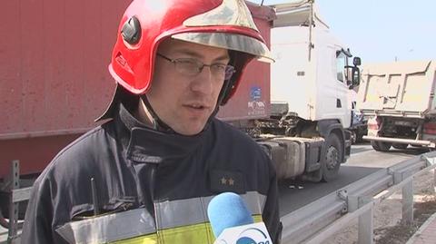 Strażak uderzył w karetkę (TVN24)