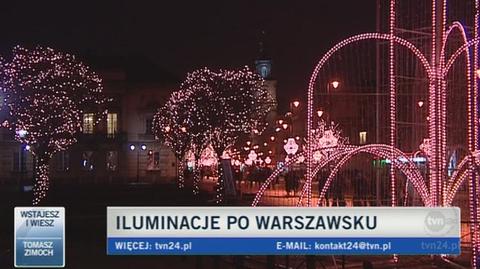 Świąteczna, rozświetlona Warszawa