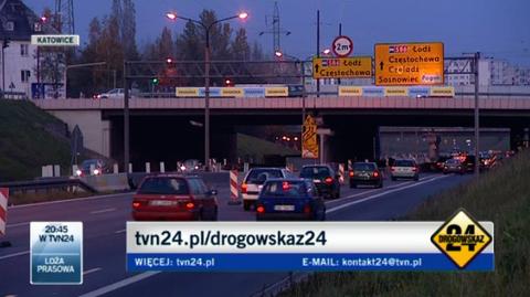 Sytuacja drogowa w Warszawie, Wrocławiu i Katowicach (TVN24)