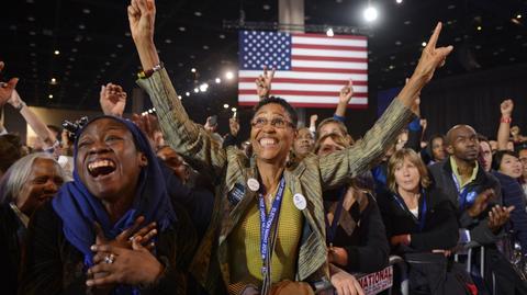 Szał radości w sztabie wyborczym Obamy