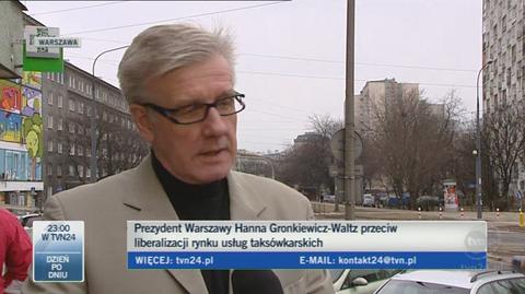 Taksówkarze popierają prezydent Warszawy (TVN24)