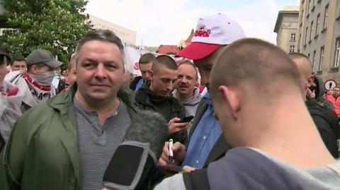 Tomasz Adamek manifestuje razem z górnikami 