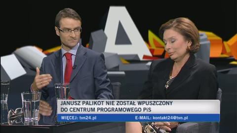 Tomasz Poręba i Małgorzata Kidawa-Błońska o wizycie Janusza Palikota w Centrum Programowym PiS (TVN24)