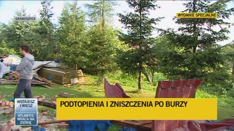 Trwa sprzątanie w Graboszycach na Mazowszu