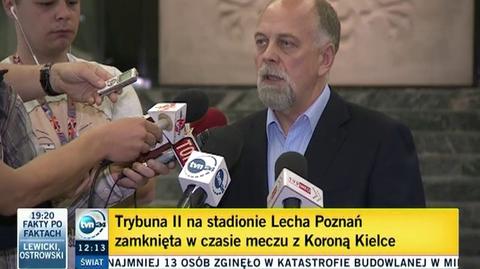 Trybuna II na stadionie Lecha Poznań zamknięta