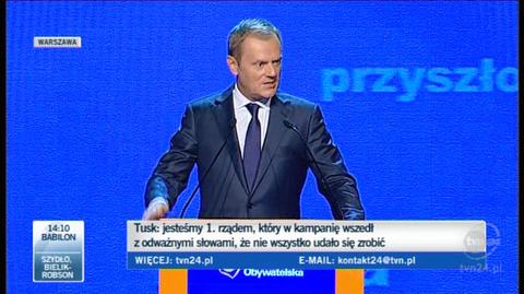 Tusk: Dziękuje Platformie za entuzjazm i siłę