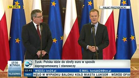 Tusk: W 2015 r. Polska będzie przygotowana do wejścia do strefy euro