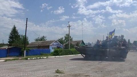 Ukraińscy żołnierze na przedmieściach Słowiańska, opuszczonego przez separatystów na początku lipca