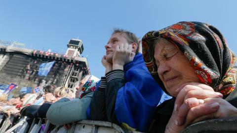 Uroczystości upamiętniające poległych w starciach na Majdanie 