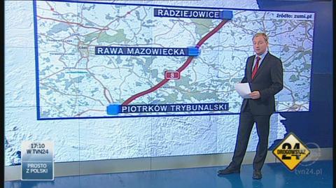 Utrudnienia m.in. w Piotrkowie Tryb. (TVN24)