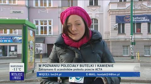 W czwartek ulicami Poznania przeszła manifestacja przeciwko ACTA (TVN24)