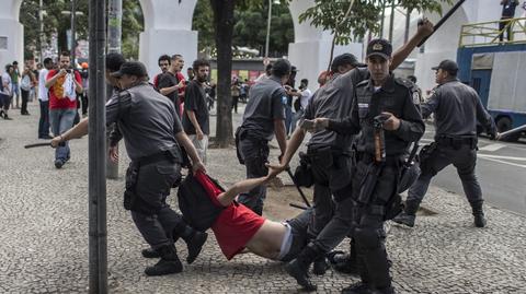 W Rio de Janeiro doszło do starć protestujących z policją