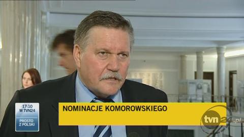 Wacław Martyniuk o decyzji Komorowskiego (TVN24)