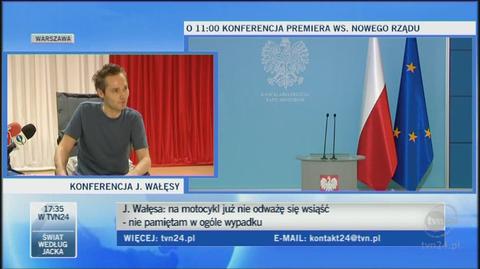 Wałęsa podkreślił, że chce jak najszybciej wrócić do pracy (TVN24)