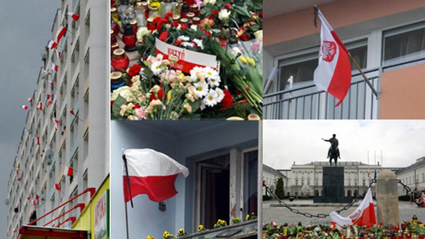 Warszawiacy składają kwiaty pod Pałacem (TVN24)