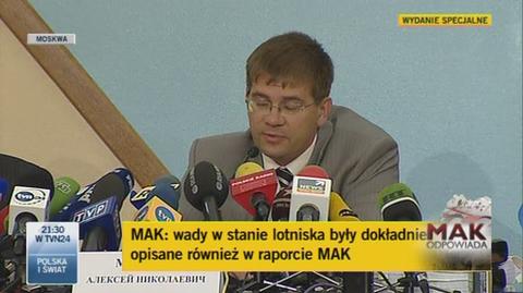 Według MAK lotnisko w Smoleńsku było bez zarzutu (TVN24)
