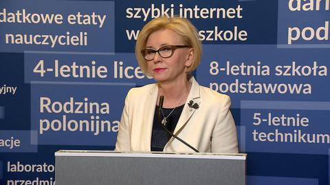 Wiceminister Marzena Machałek o sytuacji nauczycieli 